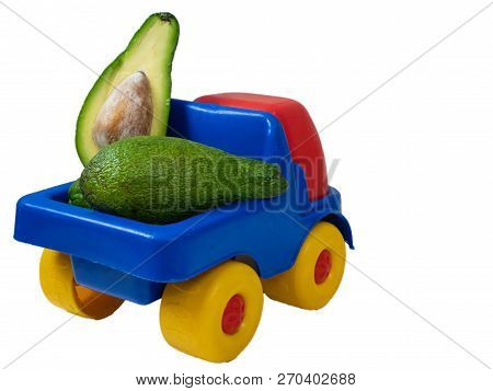 Big Toy Truck With Juicy Avocado Fruit