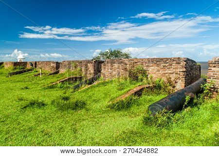 Cannons At A Fortress Of Sao Jose De Macapa St Joseph In City Macapa, Brazil