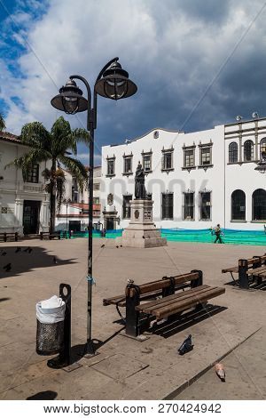Popayan, Colombia - September 10, 2015: White Buildings In Colonial City Popayan Colombia
