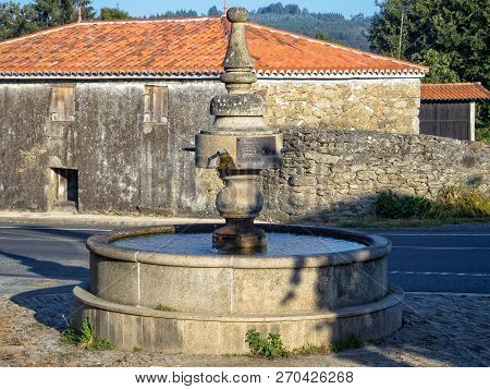 Traditional Water Fountain For Thirsty Pilgrims - Boente, Galicia, Spain, 1 October 2014