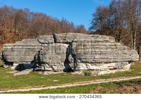 Limestone Monoliths - Unusual Karst Erosion Formations In The Regional Natural Park Of Lessinia (val