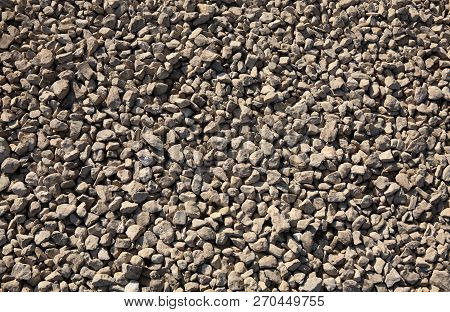 Many Gravel  At Dry Sunny Summer Day