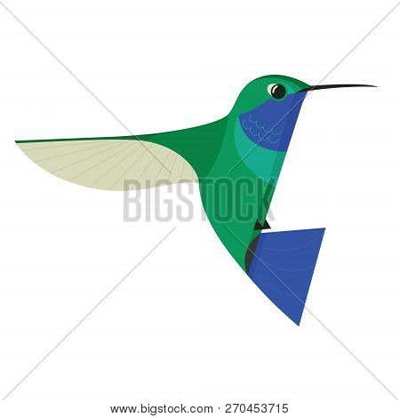 Humming Bird Icon Geometric Cartoon Flat Vector Illustration Isolated Object Set