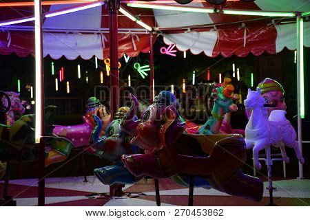 Bangkok, Thailand - November 22, 2018: A Forsake Carousel Nobody In The Night Festival