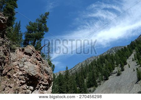 Mountain Landscape At The Red Gate. Altai Republic. Siberia
