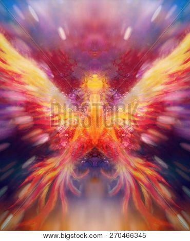 Shamanic Extatic Vision Theme With Phoenic Wings.