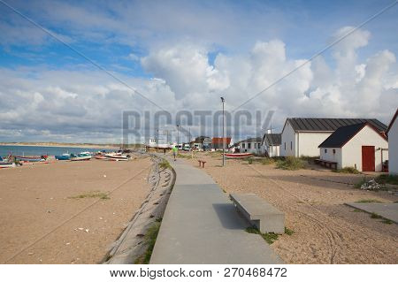Klitmoller, Denmark-august 15,2018: The Boats On The Beach In Klitmoller.cold Hawaii Klitmoller Is F