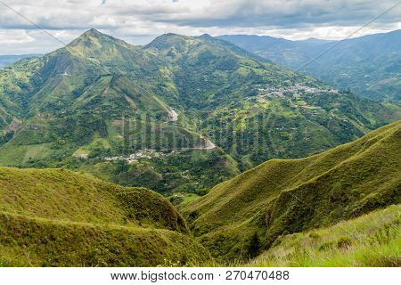 Villages San Francisco And Inza In A Valley Of Ullucos River In Cauca Region Of Colombia