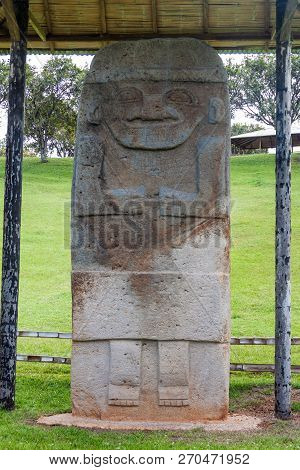 Statue Located At Alto De Los Idolos Archeological Site Near San Agustin, Colombia