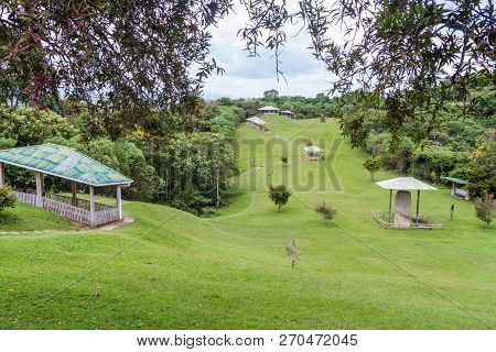 Protective Roofs Over Statues Located At Alto De Los Idolos Site Near San Agustin, Colombia