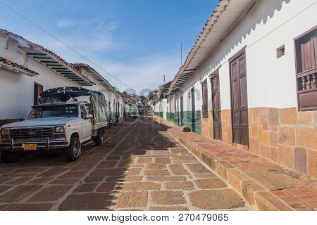 Barichara, Colombia - September 17, 2015: Old Colonial Houses In Barichara Village Colombia