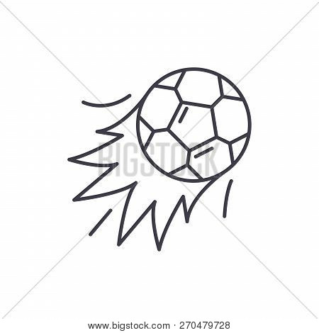 Ball Goal Line Icon Concept. Ball Goal Vector Linear Illustration, Symbol, Sign