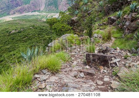 Path Into A Canyon Of River Chicamocha In Colombia