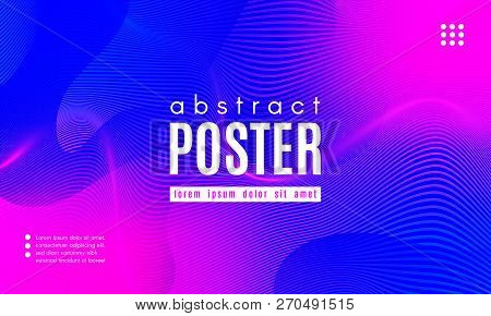 Gradient Fluid Shapes. Abstract Background In Blue And Pink Colors. Wave Liquid And Distorted Gradie