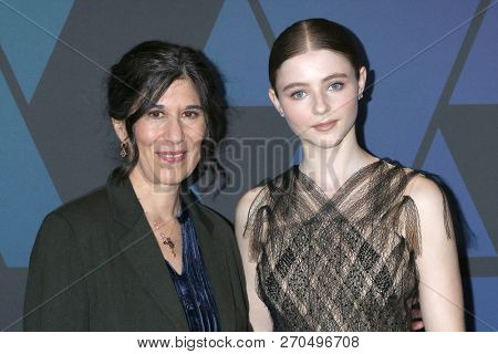 LOS ANGELES - NOV 18:  Debra Granik, Thomasin Harcourt McKenzie at the 10th Annual Governors Awards at the Ray Dolby Ballroom on November 18, 2018 in Los Angeles, CA