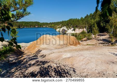 Korostyshevsky Quarry Flooded Granite Quarry On The Outskirts Of The City Of Korostyshev In The Zhyt