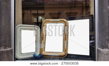 Large Blank Advertisement Banner Sign Urban Public White Isolated Clipping Path Ad Template Mock Up