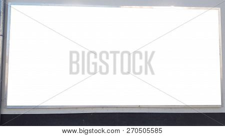 Large Blank Advertisement Banner Sign Urban Public White Isolated Clipping Path Ad Template Mock Up