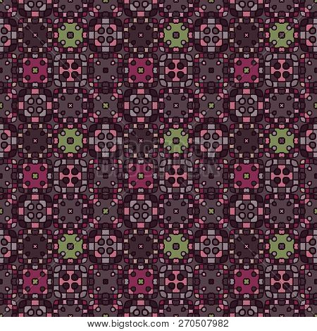 Bright Color Abstract Geometric Pattern, Vector Seamless