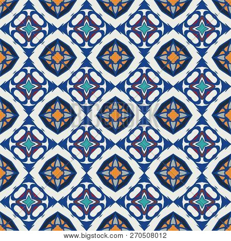 Bright Color Abstract Geometric Pattern, Vector Seamless