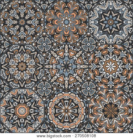 Bright Color Abstract Geometric Pattern, Vector Seamless