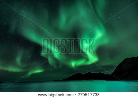 Aurora Borealis - Northern Lights - View From Grotfjord - Kwaloya -  North Norway