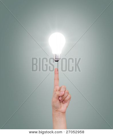 Hand Punkt Glühbirne
