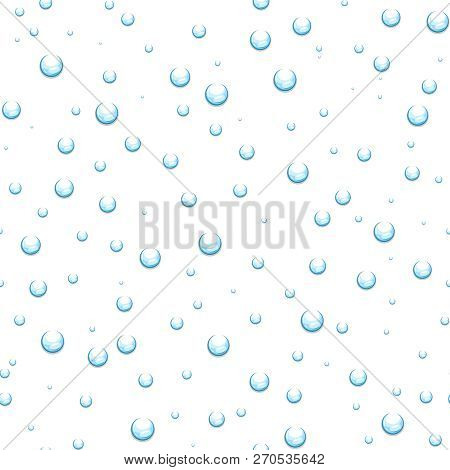 Water Drops Pattern. Rain Splash Seamless Vector Illustration.