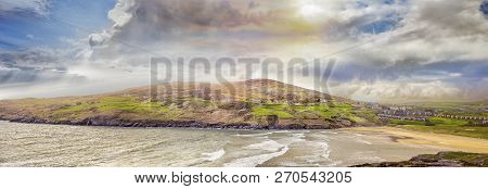 Panoramic Landscape With Barleycove Beach On A Cloudy  Day In A County Cork. Ireland.