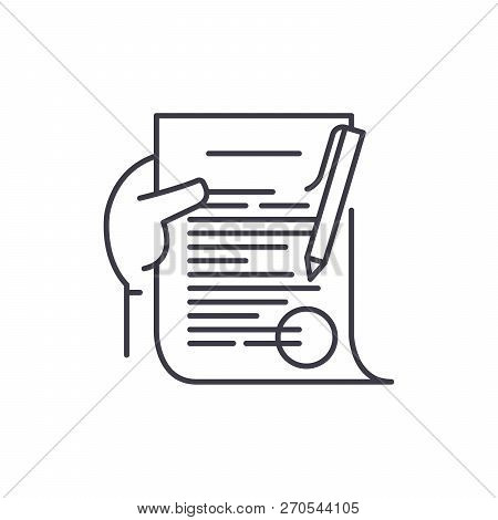 Commitment Line Icon Concept. Commitment Vector Linear Illustration, Symbol, Sign