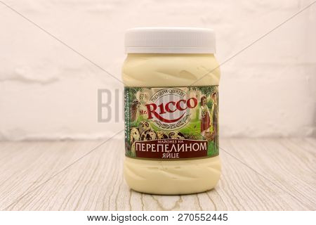 Mayonnaise Mr. Ricco White Background-russia Berezniki 5 June 2018