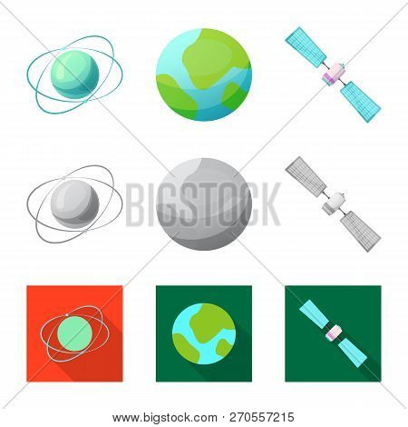 Vector Illustration Of Mars And Space Icon. Set Of Mars And Planet Vector Icon For Stock.