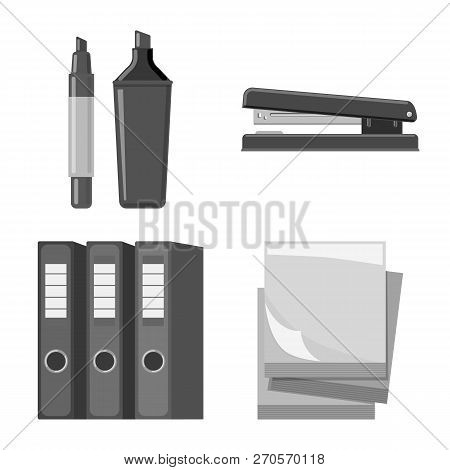 Isolated Object Of Office And Supply Icon. Set Of Office And School Stock Vector Illustration.