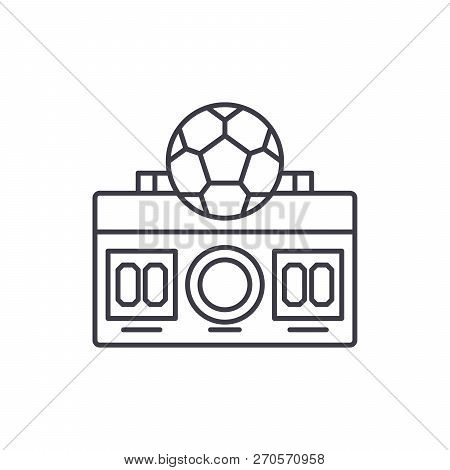 Football Score Line Icon Concept. Football Score Vector Linear Illustration, Symbol, Sign