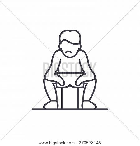 Get Tired Line Icon Concept. Get Tired Vector Linear Illustration, Symbol, Sign