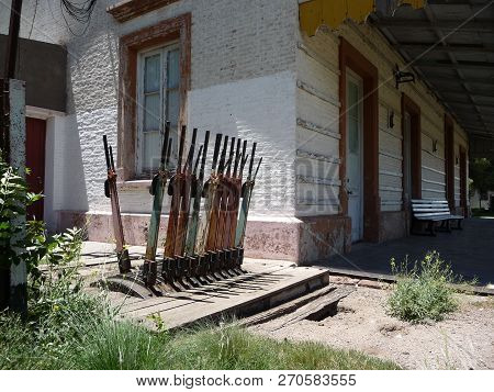 Old Train Station In A Small Town Of Argentina