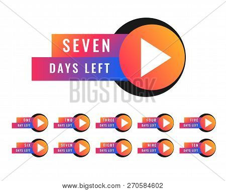 Number Of Days Left Stocker Badge Symbol Design