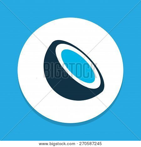 Cocoanut Icon Colored Symbol. Premium Quality Isolated Coco Element In Trendy Style.