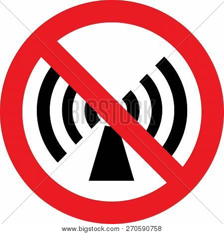 No Non-ionizing Radiation Allowed Sign On White Background