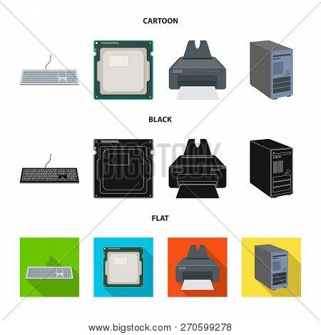 Vector Design Of Laptop And Device Icon. Collection Of Laptop And Server Stock Vector Illustration.