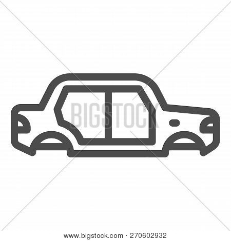 Car Body Line Icon. Car Body Vector Illustration Isolated On White. Auto Body Outline Style Design, 