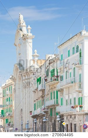 Molfetta, Apulia, Italy - The Church Of Molfetta Surrounded By Residential Buildings