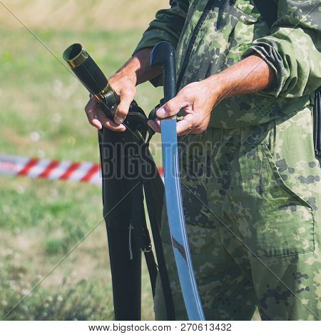 Cavalry Sword In The Hands Of A Soldier