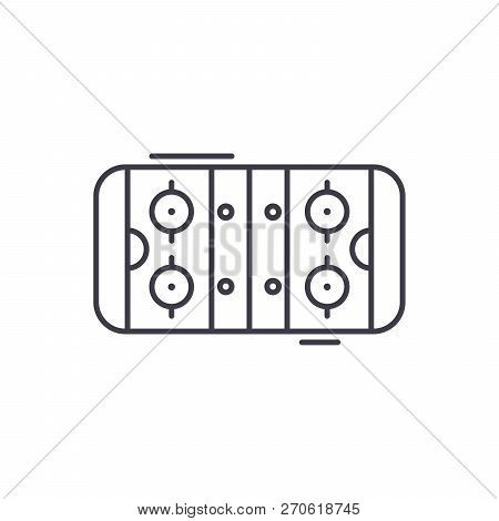 Table Soccer Line Icon Concept. Table Soccer Vector Linear Illustration, Symbol, Sign