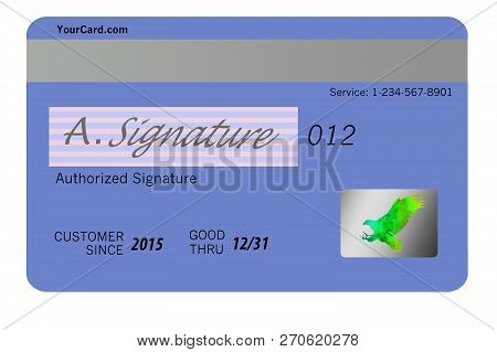 An Emv Security Chip Is Seen Close Up With A Credit Card Nearby.