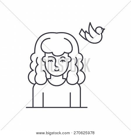 Wandering In The Clouds Line Icon Concept. Wandering In The Clouds Vector Linear Illustration, Symbo