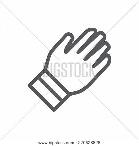 Sports Glove Line Icon With Editable Stroke - Outline Symbol Of Winter Protection Sportswear.