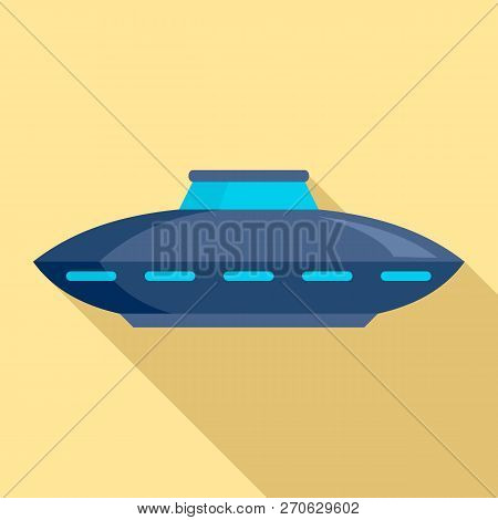 Alien Ship Icon. Flat Illustration Of Alien Ship Vector Icon For Web Design