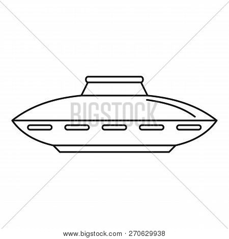 Alien Ship Icon. Outline Alien Ship Vector Icon For Web Design Isolated On White Background