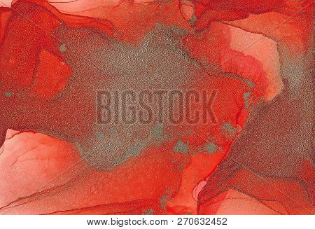 Alcohol Ink Sea Texture. Fluid Ink Abstract Background. Art For Design